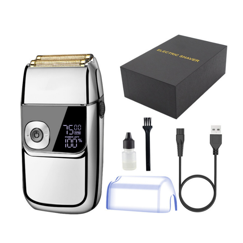 Самобръсначка Oliver Voltz OV51814C, 5W, LCD, IPX4, 1400mAh, Автономия до 2ч, 3 скорости, USB, Инокс