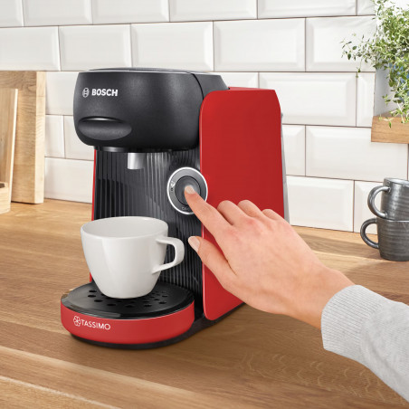 Еспресо машина Bosch Tassimo Finesse TAS16B3, 1400W, 3.3 bar, 0.7 л, Декалциране, Самопочистване, T-Discs, Intellibrew, 70 напитки, Червен