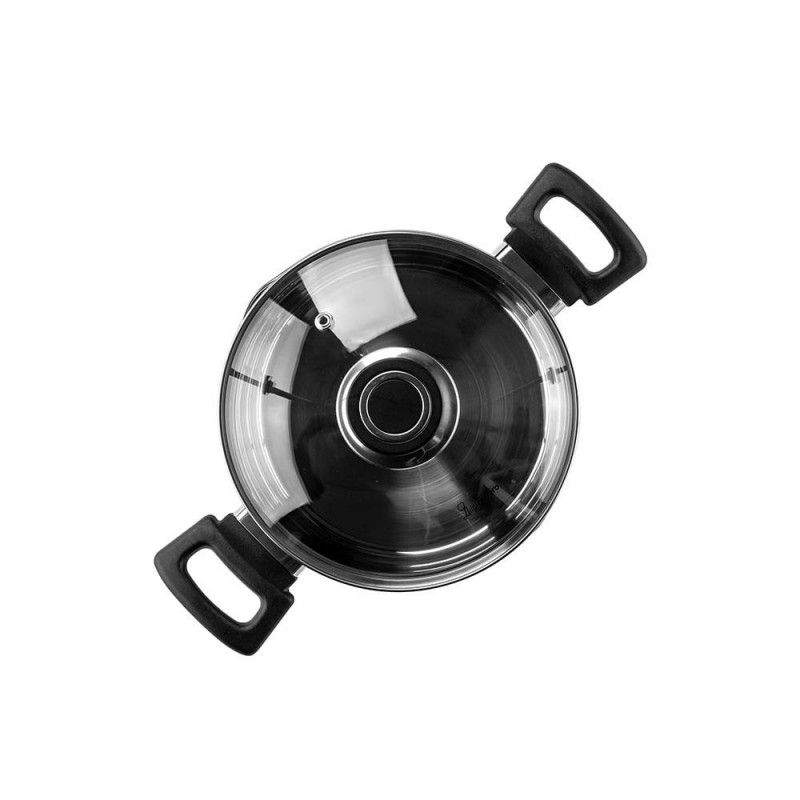 Тенджера Luigi Ferrero Sophia FR-3402, 18x10 см, 2.3 л, Стомана 18/10, Стъклен капак, Индукция, Инокс