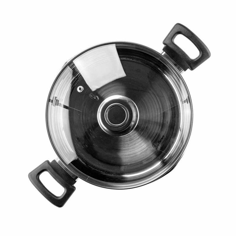 Тенджера Luigi Ferrero Sophia FR-3403, 20x11 см, 3.2 л, Стомана 18/10, Стъклен капак, Индукция, Инокс