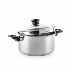 Тенджера Luigi Ferrero Sophia FR-3404, 22x12 см, 4.2 л, Стомана 18/10, Стъклен капак, Индукция, Инокс