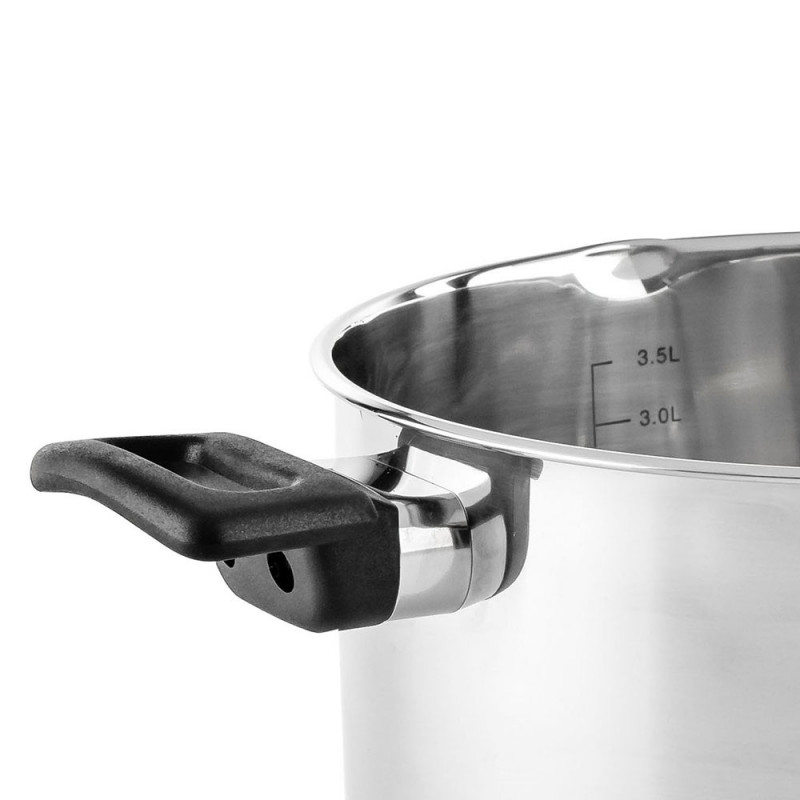 Тенджера Luigi Ferrero Sophia FR-3404, 22x12 см, 4.2 л, Стомана 18/10, Стъклен капак, Индукция, Инокс