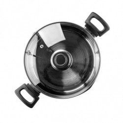 Тенджера Luigi Ferrero Sophia FR-3404, 22x12 см, 4.2 л, Стомана 18/10, Стъклен капак, Индукция, Инокс