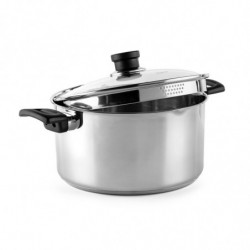 Тенджера Luigi Ferrero Sophia FR-3406, 26x14 см, 7 л, Стомана 18/10, Стъклен капак, Индукция, Инокс