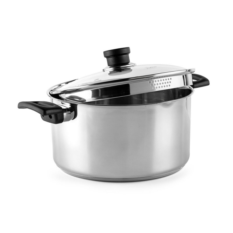 Тенджера Luigi Ferrero Sophia FR-3406, 26x14 см, 7 л, Стомана 18/10, Стъклен капак, Индукция, Инокс