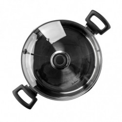 Тенджера Luigi Ferrero Sophia FR-3406, 26x14 см, 7 л, Стомана 18/10, Стъклен капак, Индукция, Инокс