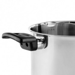 Дълбока тенджера Luigi Ferrero Sophia FR-3407, 20x18 см, 5.6 л, Стомана 18/10, Стъклен капак с отвор за пара, Индукция, Инокс