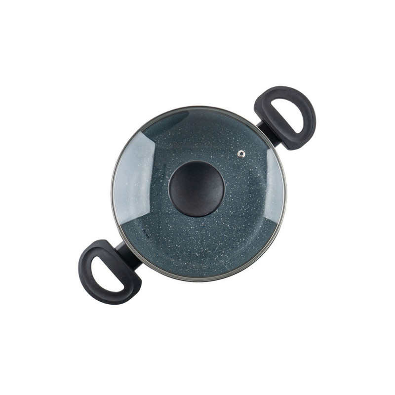 Тенджера Luigi Ferrero Prima FR-2244, 22x9.5 см, 3.1 л, Незалепващо покритие, Стъклен капак с отвор за пара, Индукция, Тъмносин