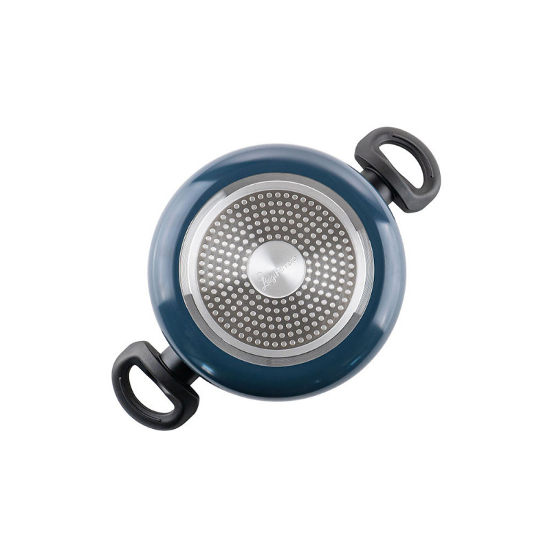 Тенджера Luigi Ferrero Prima FR-2244, 22x9.5 см, 3.1 л, Незалепващо покритие, Стъклен капак с отвор за пара, Индукция, Тъмносин