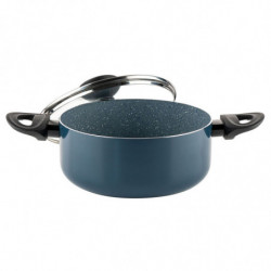 Тенджера Luigi Ferrero Prima FR-2244, 22x9.5 см, 3.1 л, Незалепващо покритие, Стъклен капак с отвор за пара, Индукция, Тъмносин