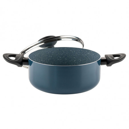 Тенджера Luigi Ferrero Prima FR-2244, 22x9.5 см, 3.1 л, Незалепващо покритие, Стъклен капак с отвор за пара, Индукция, Тъмносин