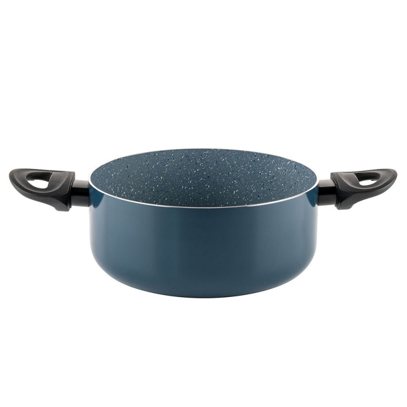 Тенджера Luigi Ferrero Prima FR-2244, 22x9.5 см, 3.1 л, Незалепващо покритие, Стъклен капак с отвор за пара, Индукция, Тъмносин