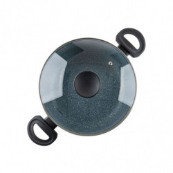 Тенджера Luigi Ferrero Prima FR-2644, 26x12 см, 5.8 л, Незалепващо покритие, Стъклен капак с отвор за пара, Индукция, Тъмносин