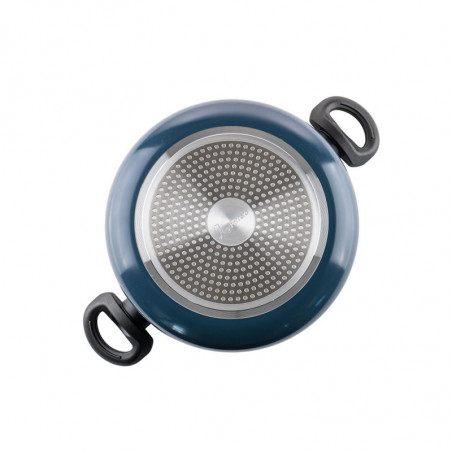 Тенджера Luigi Ferrero Prima FR-2644, 26x12 см, 5.8 л, Незалепващо покритие, Стъклен капак с отвор за пара, Индукция, Тъмносин