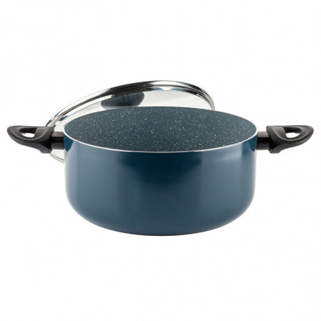 Тенджера Luigi Ferrero Prima FR-2644, 26x12 см, 5.8 л, Незалепващо покритие, Стъклен капак с отвор за пара, Индукция, Тъмносин