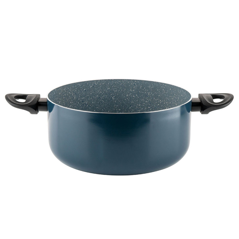 Тенджера Luigi Ferrero Prima FR-2644, 26x12 см, 5.8 л, Незалепващо покритие, Стъклен капак с отвор за пара, Индукция, Тъмносин