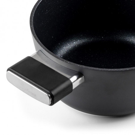 Тенджера Luigi Ferrero Regina FR-2040 20x10 см, 2.5 л, Незалепващо покритие, Стъклен капак с отвор за пара, Индукция, Черен