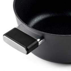 Тенджера Luigi Ferrero Regina FR-2440 24x11.5 см, 4.3 л, Незалепващо покритие, Стъклен капак с отвор за пара, Индукция, Черен