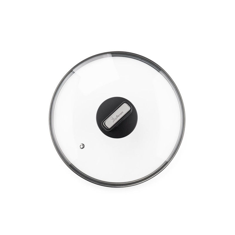 Тенджера Luigi Ferrero Regina FR-2440 24x11.5 см, 4.3 л, Незалепващо покритие, Стъклен капак с отвор за пара, Индукция, Черен