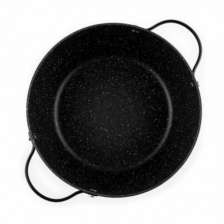 Тенджера Luigi Ferrero Symphony FR-2410, 24x11.5 см, 4.3 л, Незалепващо покритие, Стъклен капак с отвор за пара, Стоманени дръжки с PVD, Индукция, Черен мрамор