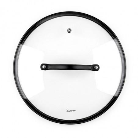 Тенджера Luigi Ferrero Symphony FR-2410, 24x11.5 см, 4.3 л, Незалепващо покритие, Стъклен капак с отвор за пара, Стоманени дръжки с PVD, Индукция, Черен мрамор