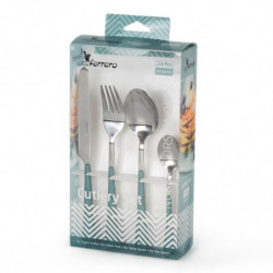 Комплект 24 бр прибори за хранене Luigi Ferrero Norsk FR-2421CS, Неръждаема стомана, Син