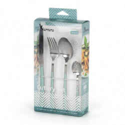 Комплект 24 бр прибори за хранене Luigi Ferrero Norsk FR-2431CS, Неръждаема стомана, Светлосин