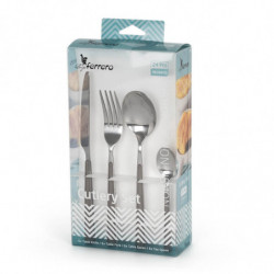 Комплект 24 бр прибори за хранене Luigi Ferrero Norsk FR-2441CS, Неръждаема стомана, Светлокафяв