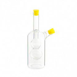Съд за оцет и олио 2в1 Luigi Ferrero FR-6051, 20 см, Плътно затваряне, Стъкло, Жълт