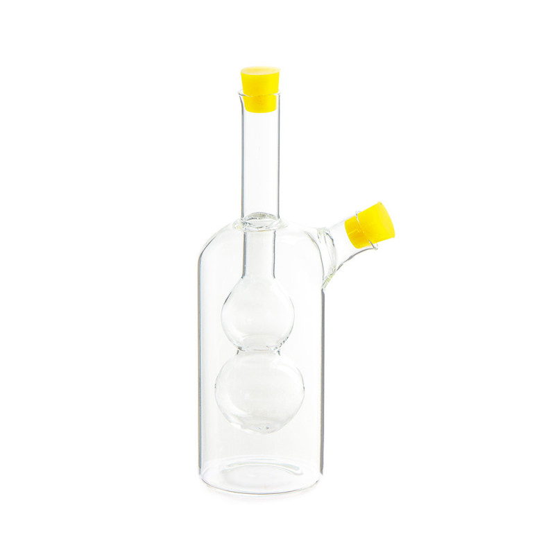 Съд за оцет и олио 2в1 Luigi Ferrero FR-6051, 20 см, Плътно затваряне, Стъкло, Жълт
