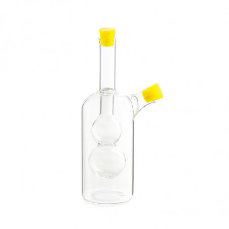 Съд за оцет и олио 2в1 Luigi Ferrero FR-6051, 20 см, Плътно затваряне, Стъкло, Жълт