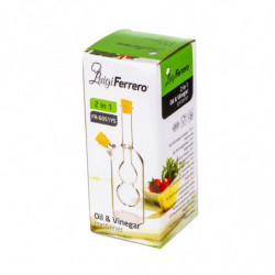 Съд за оцет и олио 2в1 Luigi Ferrero FR-6051, 20 см, Плътно затваряне, Стъкло, Жълт