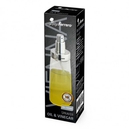 Спрей за оцет и олио Luigi Ferrero Vienna FR-1434V, 200 мл, Неръждаема стомана, Стъкло, Сребрист