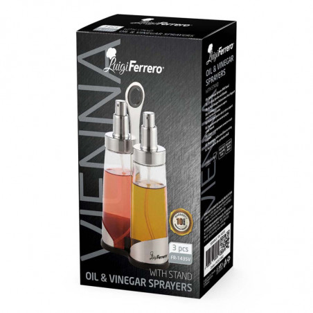 Оливерник Luigi Ferrero Vienna FR-1435V, 200 мл, 3 части, Спрей, Метална стойка, Прозрачен/инокс