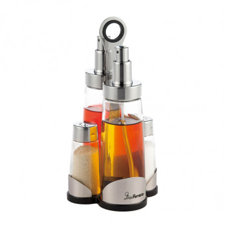 Оливерник Luigi Ferrero Vienna FR-1436V, 200 мл, 5 части, Спрей, Метална стойка, Прозрачен/инокс