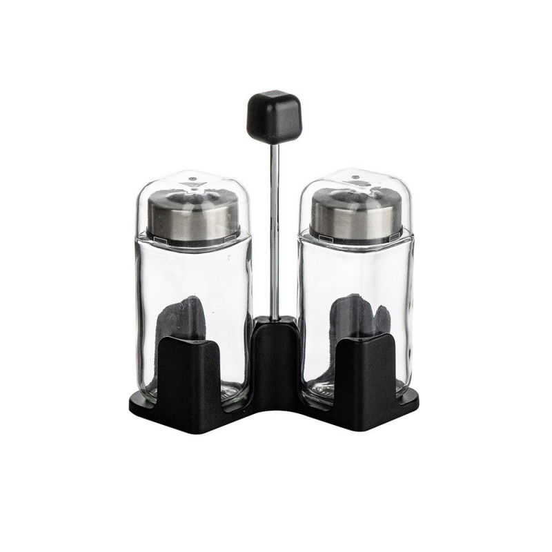 Солници комплект Luigi Ferrero Rome FR-7902R, 100 мл, 3 части, Стойка, Неръждаема стомана, Прозрачен/инокс