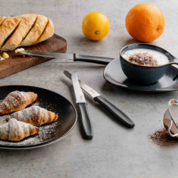 Комплект 6 бр. ножове за хранене Luigi Ferrero Prima FR-1265, Неръждаема стомана, Лесно почистване, Черен/инокс