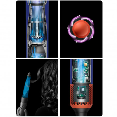 Маша за коса Dyson HS08 Airwrap i.d.™ Curly+Coily CePa/Tz, 1300W, 13.5 l/s, Автоматизирано къдрене, Йонизиране, 3 скорости, 3 температури, Bluetooth, Керамична патина/топаз