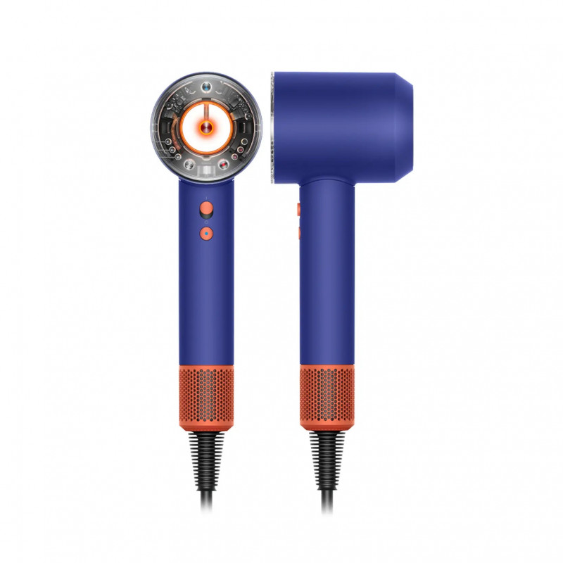 Сешоар Dyson Supersonic Nural HD16 VnBu/Topaz, 1600W, 3 скорости, 4 температури, Отрицателни йони, 5 приставки, Предпазващ скалпа, Син/топаз