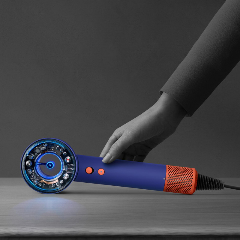 Сешоар Dyson Supersonic Nural HD16 VnBu/Topaz, 1600W, 3 скорости, 4 температури, Отрицателни йони, 5 приставки, Предпазващ скалпа, Син/топаз
