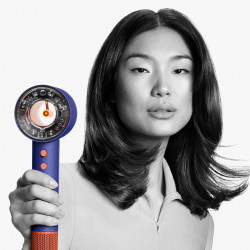 Сешоар Dyson Supersonic Nural HD16 VnBu/Topaz, 1600W, 3 скорости, 4 температури, Отрицателни йони, 5 приставки, Предпазващ скалпа, Син/топаз