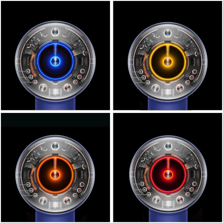 Сешоар Dyson Supersonic Nural HD16 VnBu/Topaz, 1600W, 3 скорости, 4 температури, Отрицателни йони, 5 приставки, Предпазващ скалпа, Син/топаз