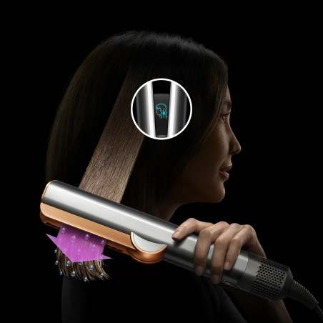 Преса за коса Dyson HT01 Airstrait CePk/RoGd, 1600W, Маx 140C, Йонизация, 6 нива на темп, Щадяща косата, Медно покритие, LCD дисплей, Керамично розово/розово злато