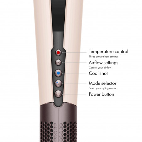 Преса за коса Dyson HT01 Airstrait CePk/RoGd, 1600W, Маx 140C, Йонизация, 6 нива на темп, Щадяща косата, Медно покритие, LCD дисплей, Керамично розово/розово злато