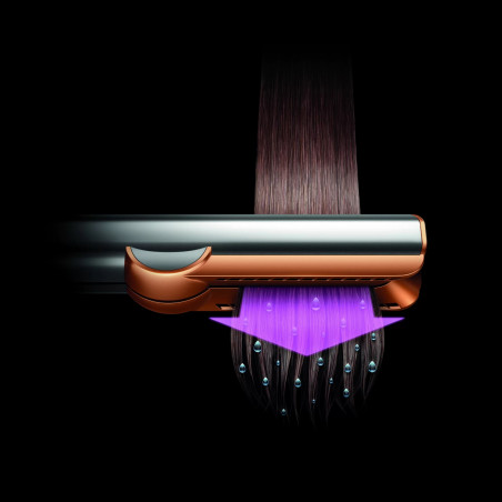 Преса за коса Dyson HT01 Airstrait CePk/RoGd, 1600W, Маx 140C, Йонизация, 6 нива на темп, Щадяща косата, Медно покритие, LCD дисплей, Керамично розово/розово злато