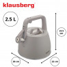 Свирещ чайник Klausberg KB 7916, 2.5 л, Топлоизолирана дръжка, Индукция, Инокс
