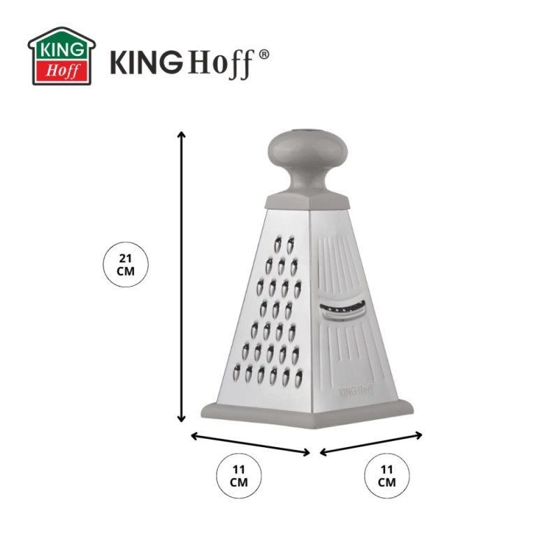 Ренде за зеленчуци Kinghoff KH 1988, 4 повърхности, Силиконово дъно, Инокс