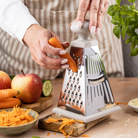 Ренде за зеленчуци Kinghoff KH 1988, 4 повърхности, Силиконово дъно, Инокс