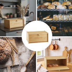 Кутия за хляб Klausberg KB 7933, 39.5 см, Бамбук, Кафяв