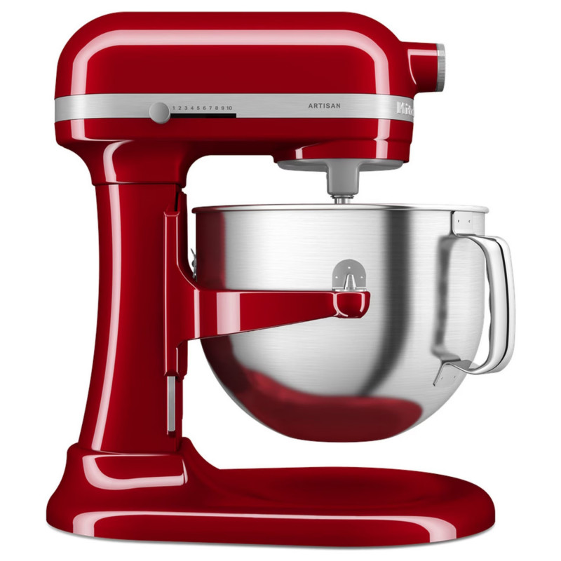Планетарен миксер KitchenAid Artisan 5KSM70SHXEER, 375 W, 6.6 л, 10 скорости, Повдигане на купата, Червен